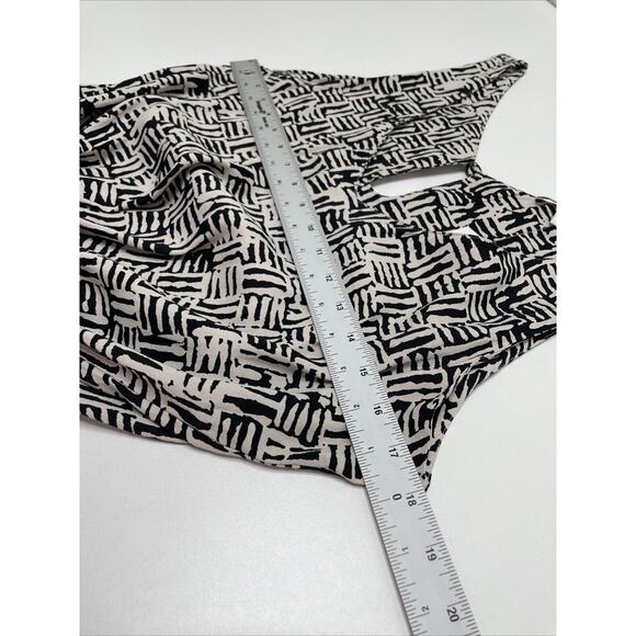 Ella Moss Jumpsuit Black‎ Cream Print Sleeveless Drawstring Waist L NWT Abstract - Picture 10 of 16